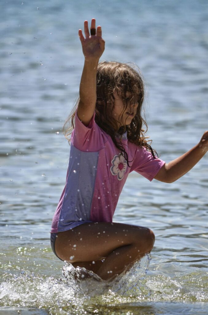 Lake Tahoe- daughter playing in lake