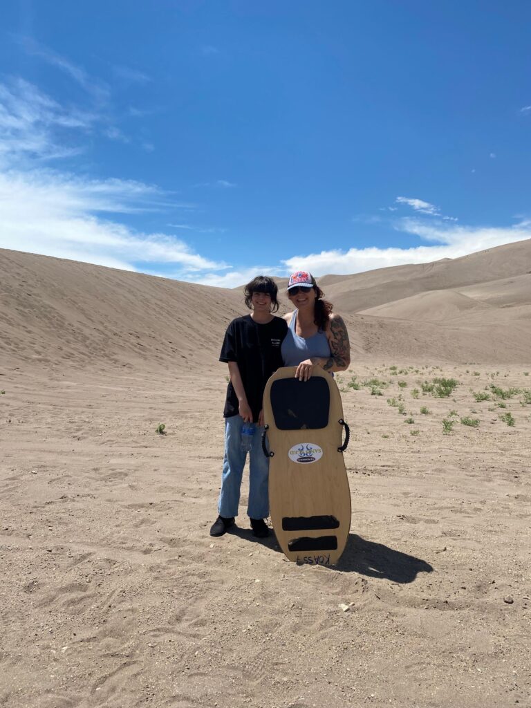 road trip great sand dunes national park 2 girls and a sand sled